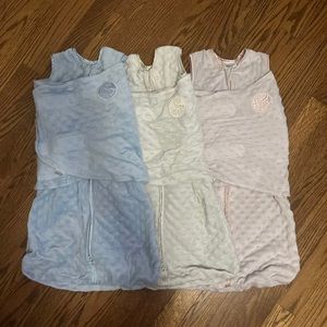 3 Small 3-6 Month Halo Plush Swaddle Sleep Sacks